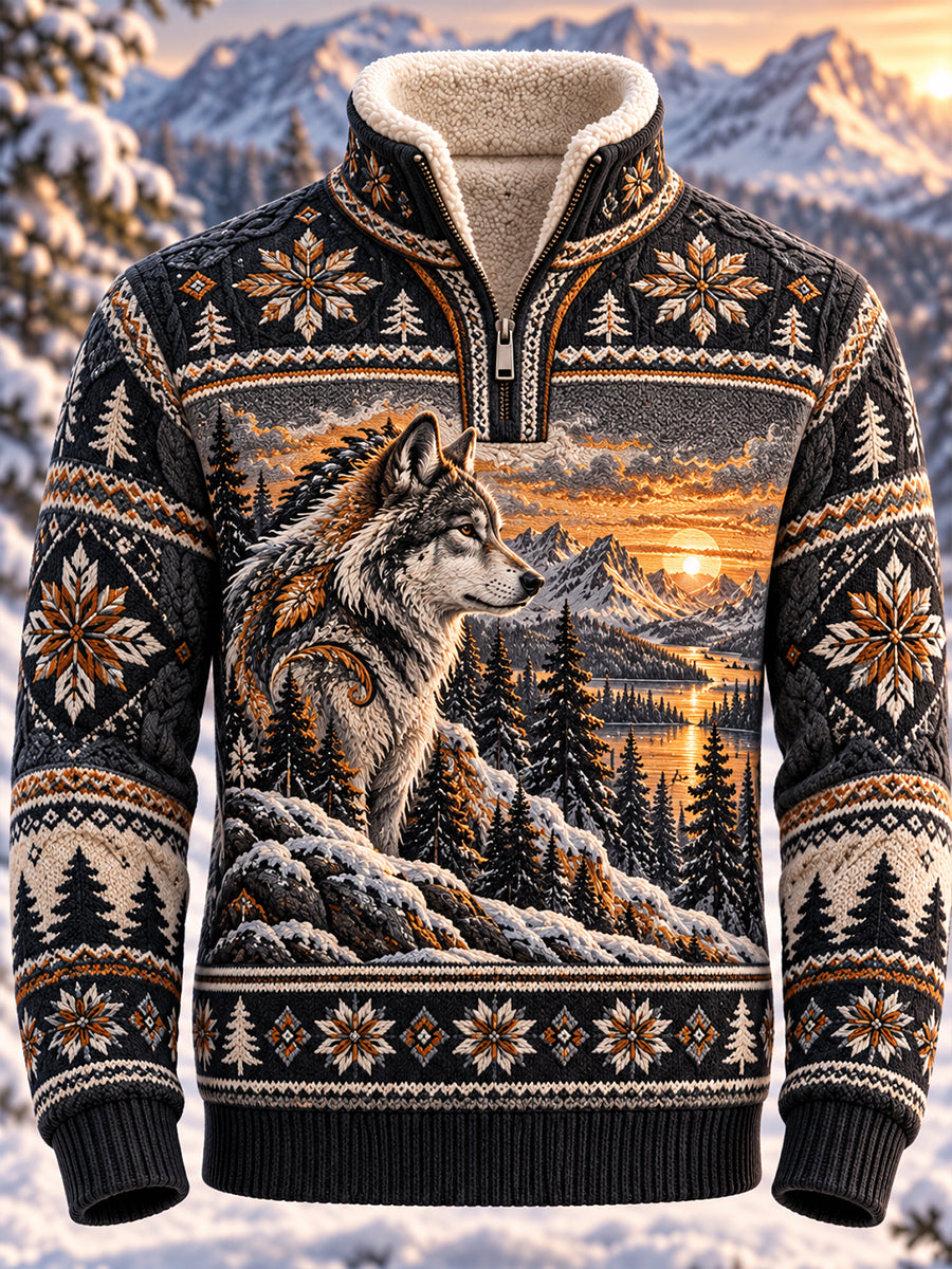 Men's Nordic Forest Animal  Flannel Top