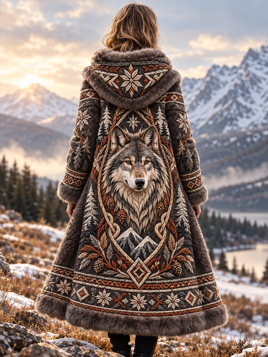 Women's Nordic Forest Animals Flannel Jacket