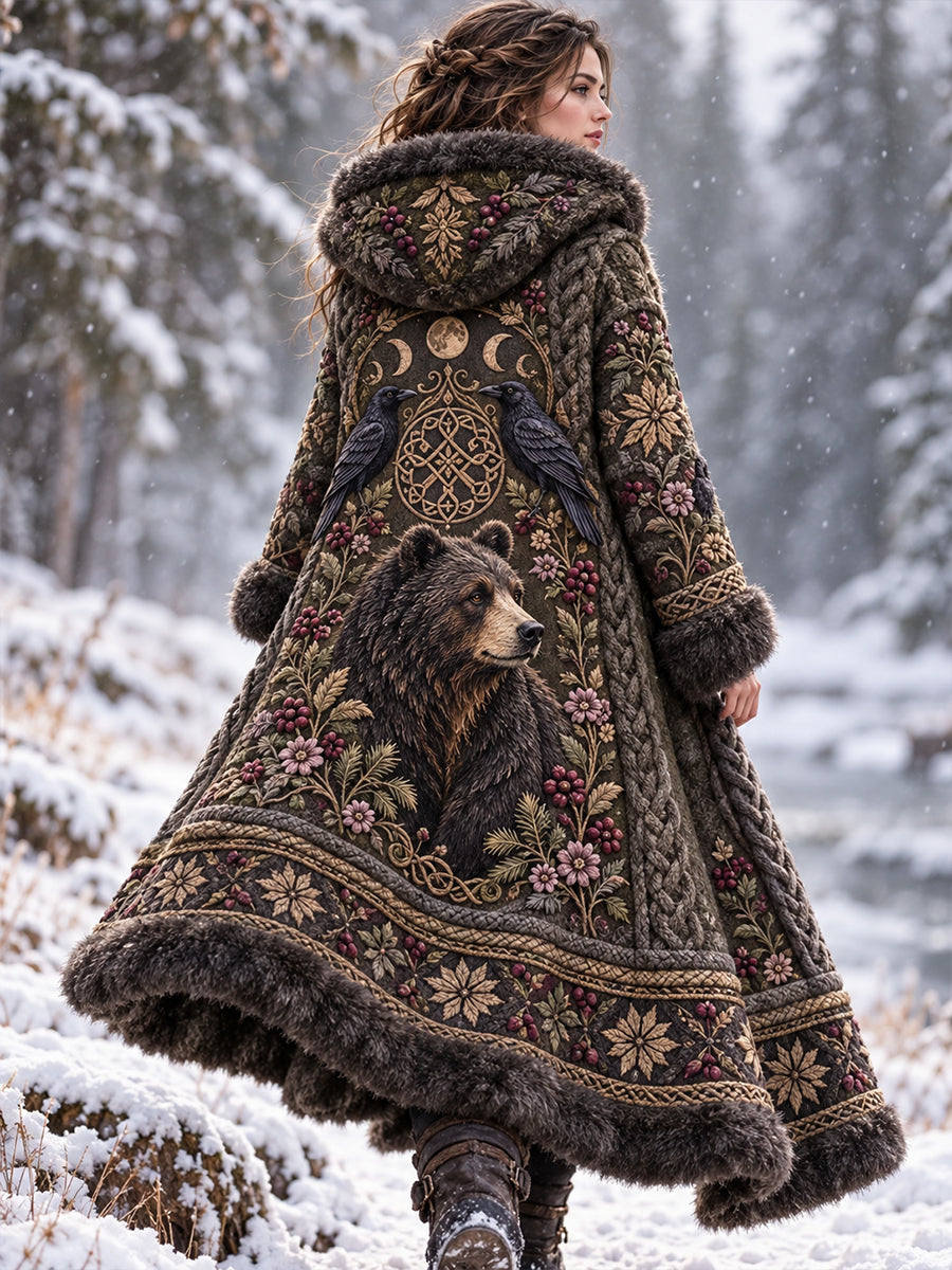 Women's Nordic Forest Animals Flannel Jacket