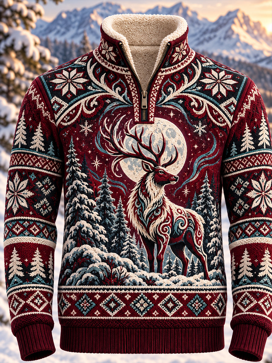 Men's Nordic Forest Animal Flannel Top
