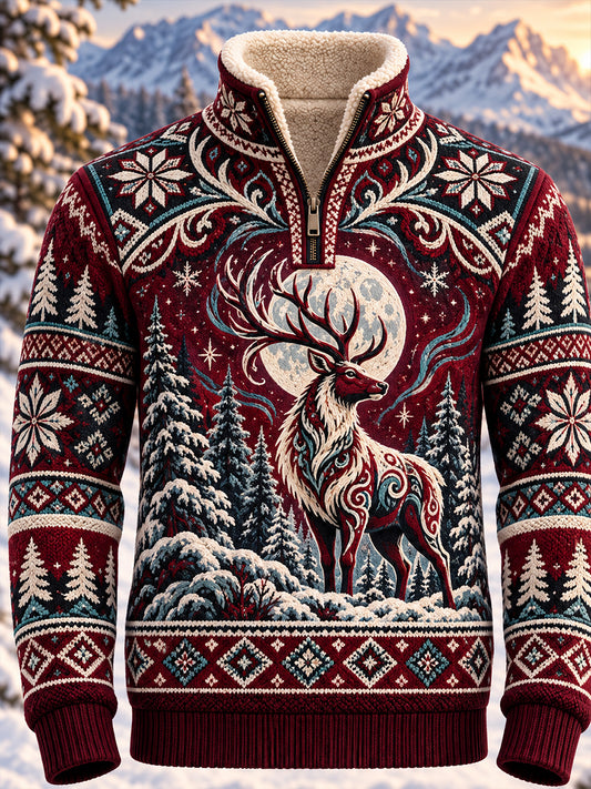 Men's Nordic Forest Animal Flannel Top
