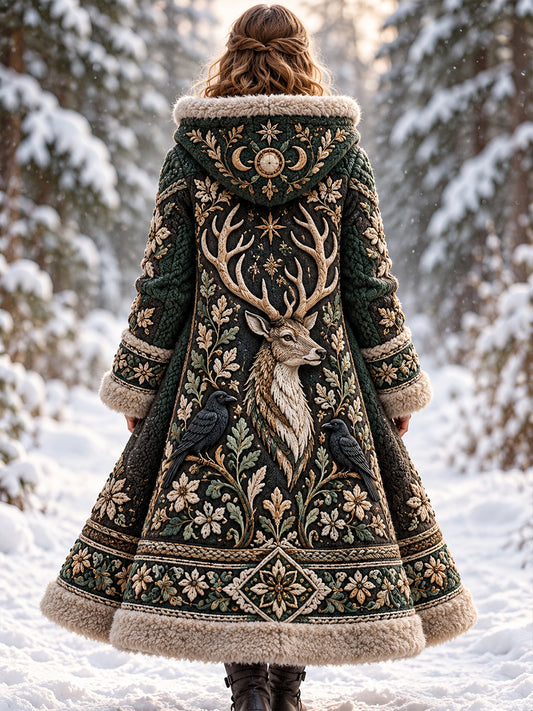 Women's Nordic Forest Animals Flannel Jacket