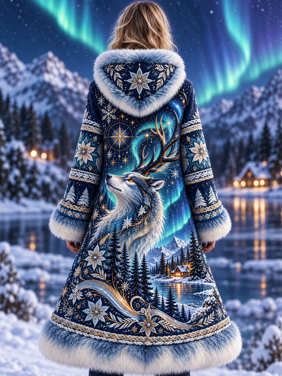 Women's Nordic Forest Animals Flannel Jacket