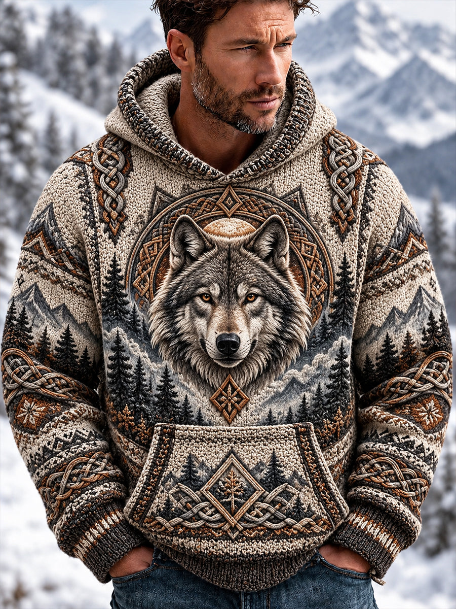 Men's Nordic Forest Animal Hoodie