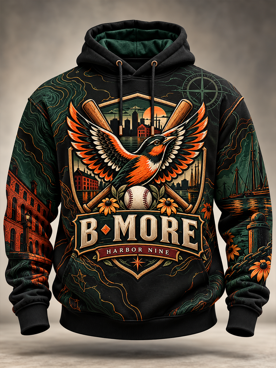 Men's Baltimore Orioles Oversized Drop-Shoulder Hoodie With Pockets