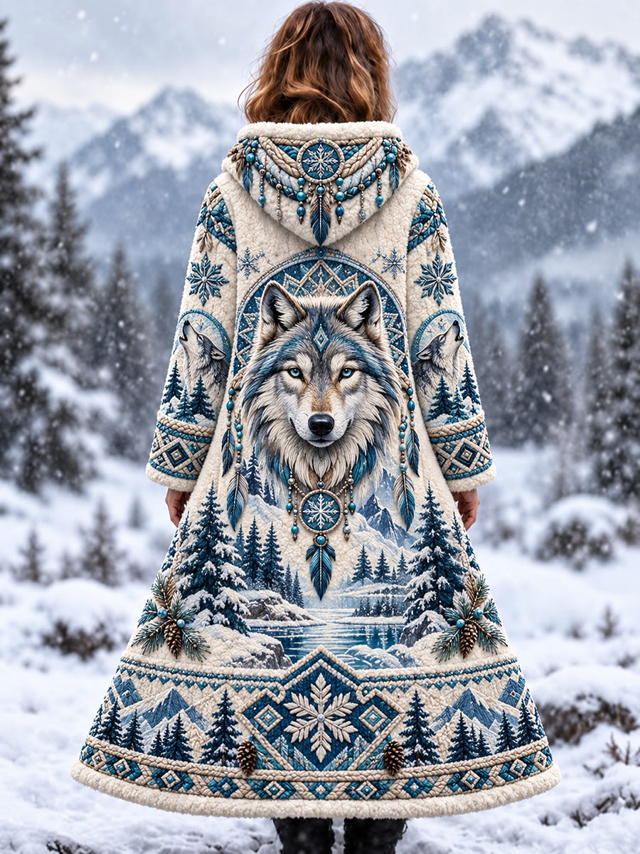 Women's  Nordic Forest Animal Flannel Jacket