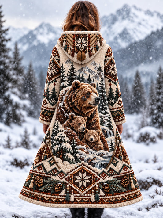 Women's  Nordic Forest Animal  Flannel Jacket
