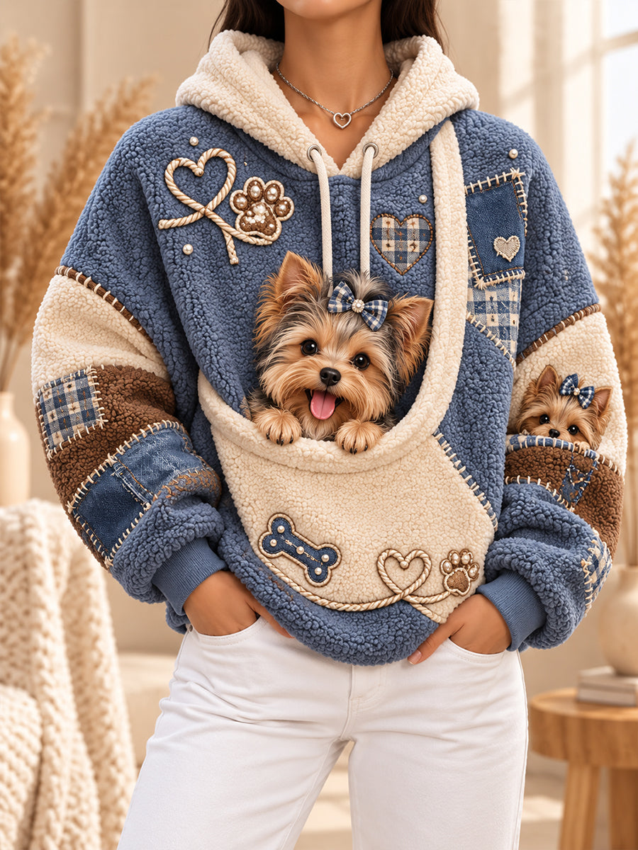 Women Fun Animals Hoodie with Pocket for Dogs Cats Dogs Hoodie