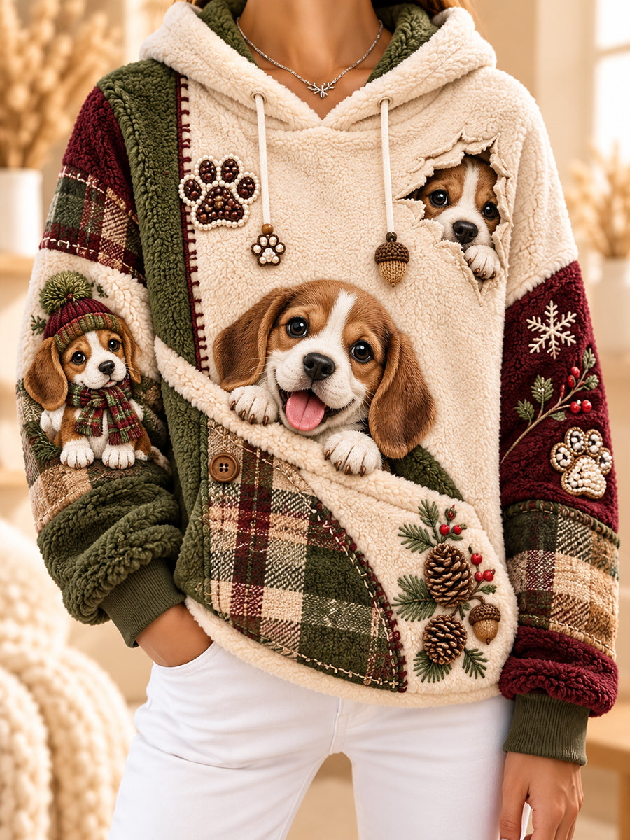 Women's Fun Animals Flannel Hoodie