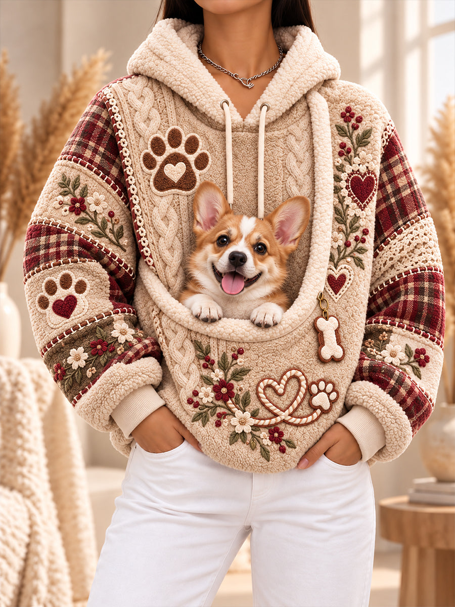 Women Fun Animals Hoodie with Pocket for Dogs Cats Dogs Hoodie