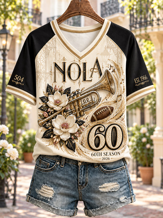 Women's V-Neck Off-Shoulder Short-Sleeved T-Shirt