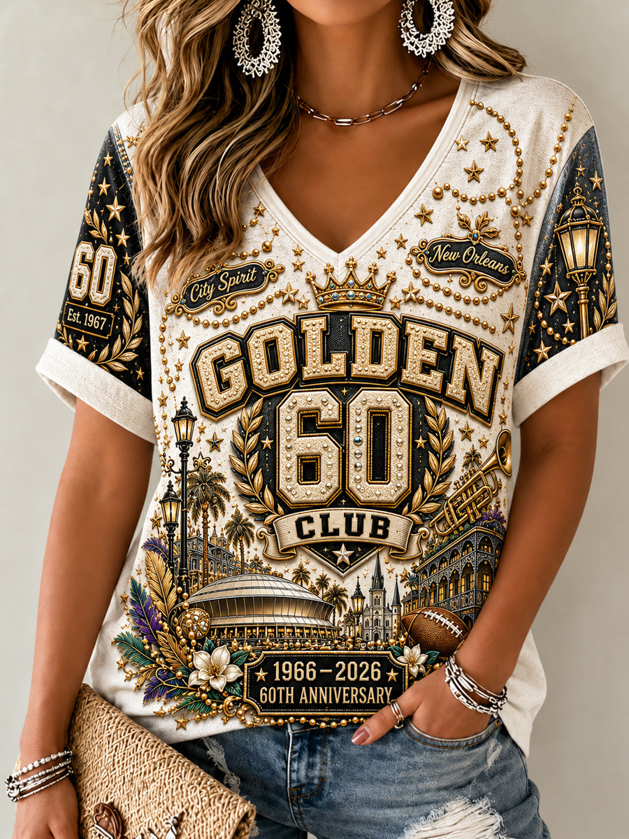 Women's New Orleans Saints Linen Short-Sleeved T-Shirt