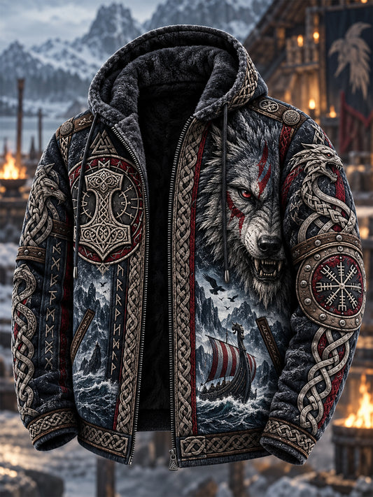 Men's Viking Art Composite Fleece Jacket