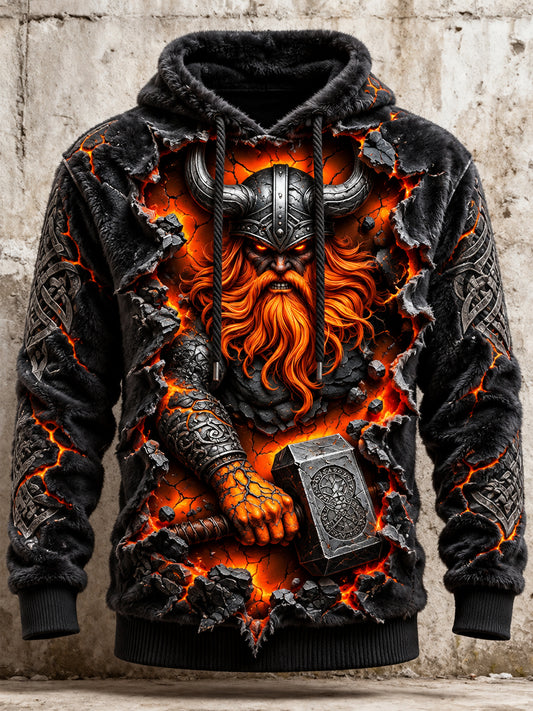 Men's Viking Art Flannel Hoodie