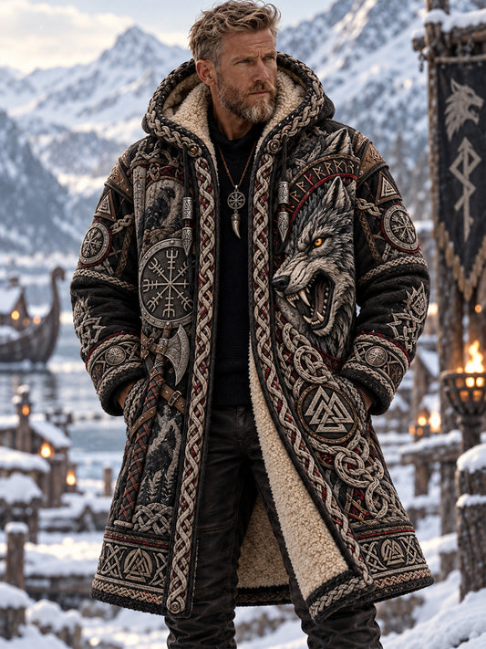 Men's Viking Art Fleece Lined Hoodie