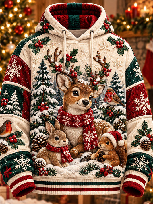 Men's Animal Christmas Oversized Drop-Shoulder Hoodie