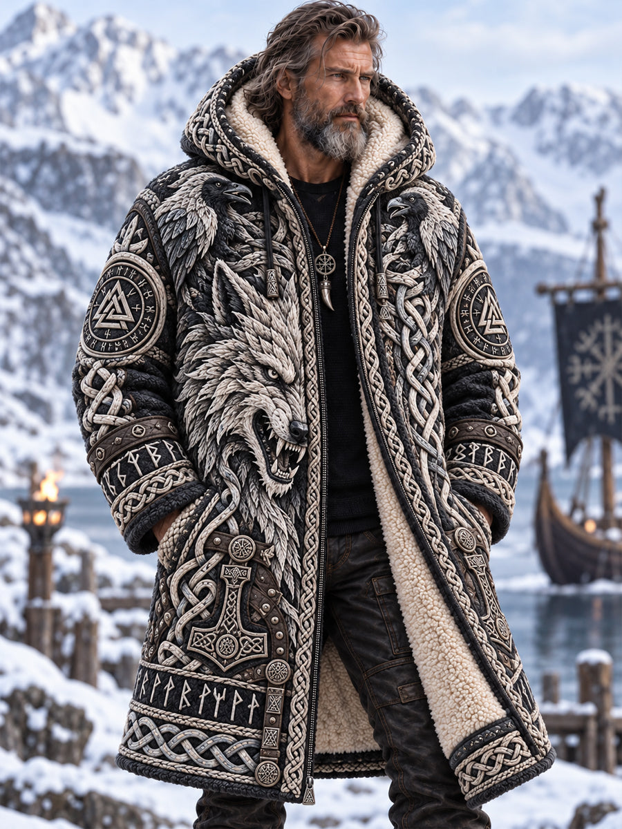 Men's Viking Art Fleece Lined Hoodie