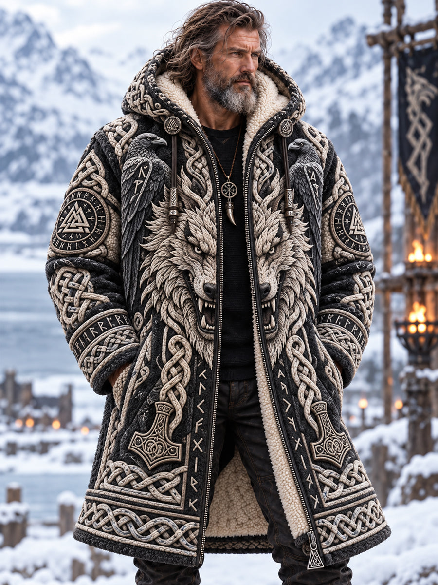 Men's Viking Art Fleece Lined Hoodie