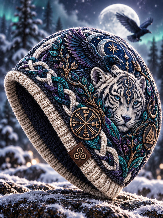 Men's Nordic Viking Animal Flannel Hoodie