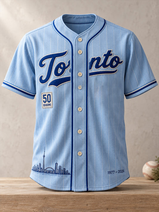 Men's 50 Seasons Toronto Baseball Lover Art Printed Shirt