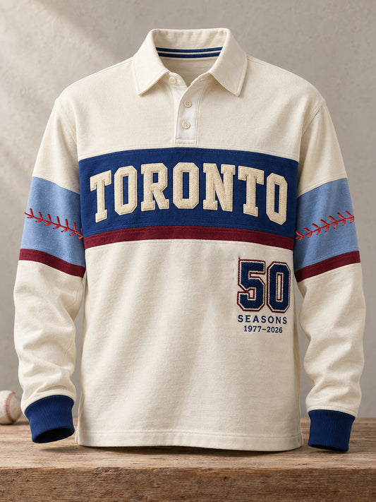 Men's 50 Seasons Toronto Baseball Lover Art Printed Casual Tops