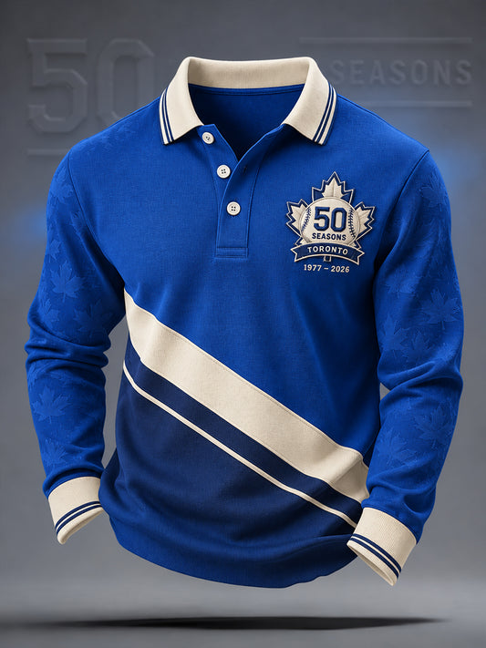 Men's 50 Seasons Toronto Baseball Lover Art Printed Casual Tops