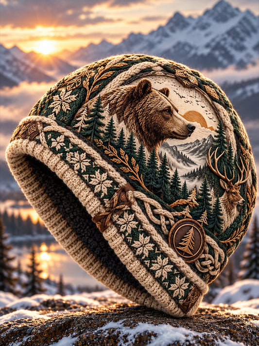 Unisex Nordic Animals Print Hat