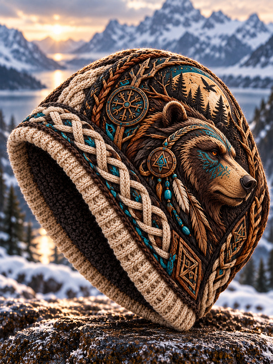 Unisex Nordic Animals Print Hat
