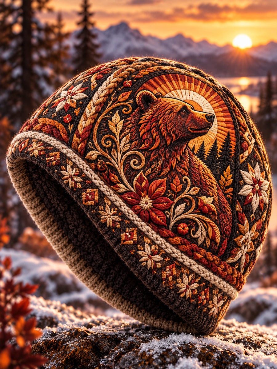 Unisex Nordic Animals Print Hat