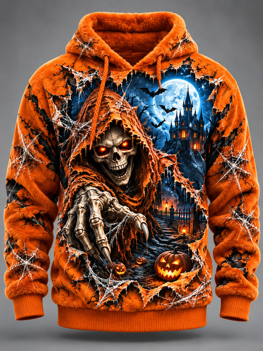 Men's Halloween Fun Flannel Hoodie