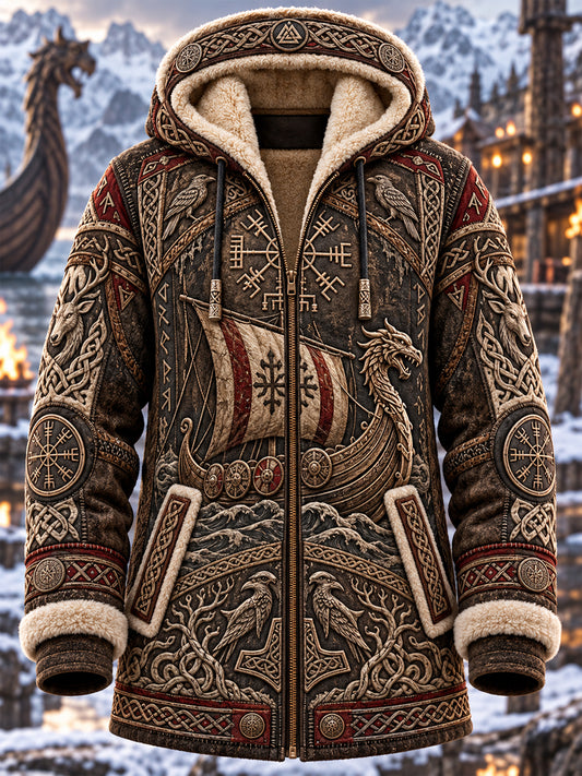 Men's Viking Art Fleece Lined Hoodie