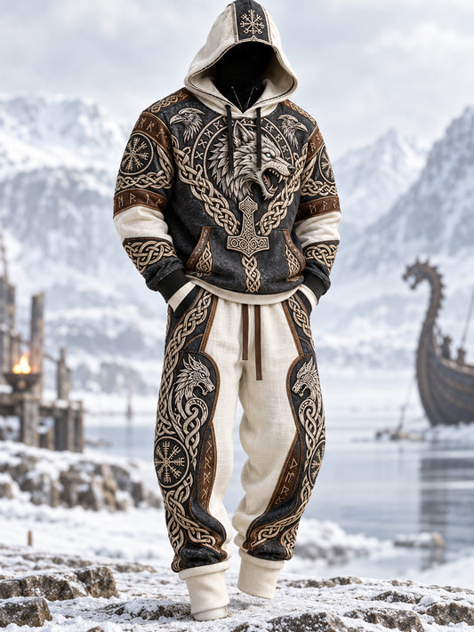 Men's Viking Art Hoodie Set