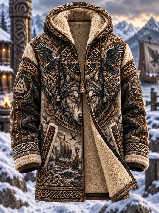 Men's Viking Art Fleece Lined Hoodie