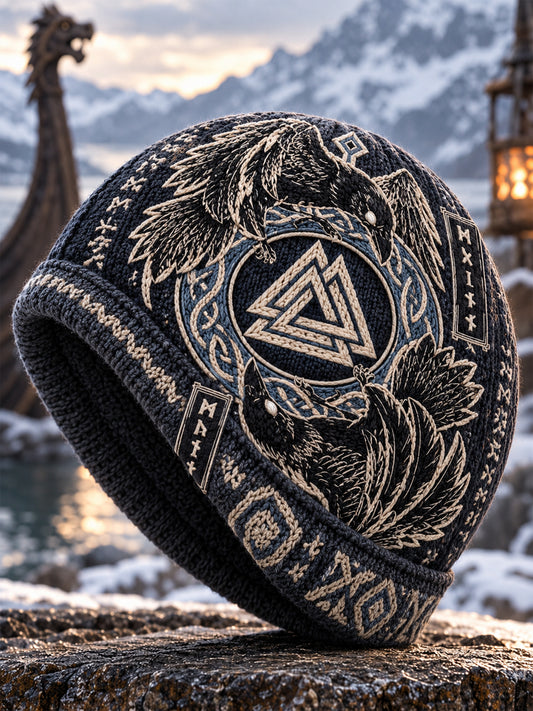 Viking Art Vintage Autumn And Winter Warm Cold Knitted Hat