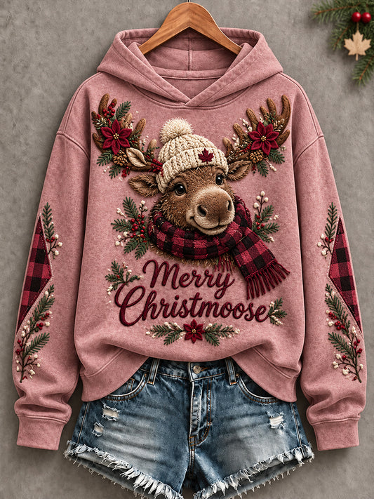 Women's Canada Christmas Art Printed Hoodie