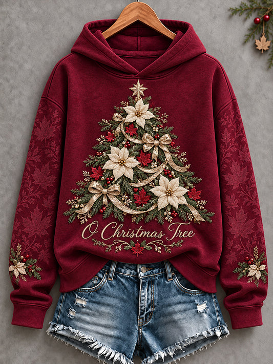 Women's Canada Christmas Art Printed Hoodie