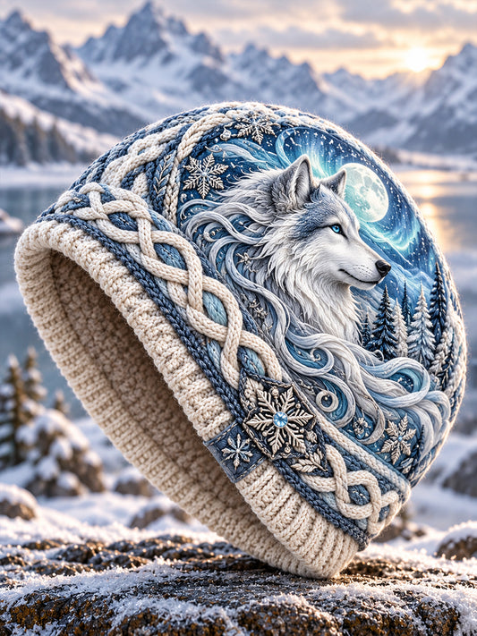 Unisex Nordic-Style Autumn/Winter Animal-Themed Print Hat
