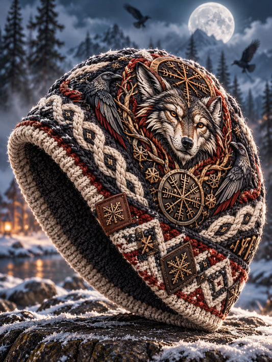 Unisex Nordic Animals In Autumn And Winter Print Hat