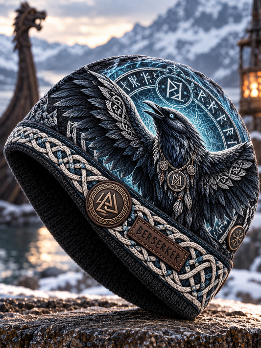 Viking Art Vintage Autumn And Winter Warm Cold Knitted Hat