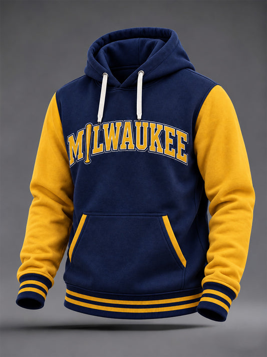 Men's Gift For Baseball Fans Print Oversized Drop-Shoulder Hoodie with Pockets