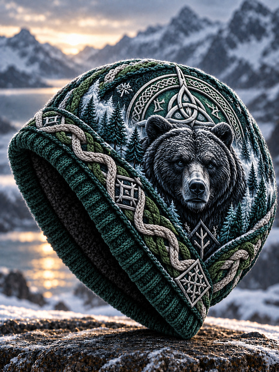 Unisex Nordic Autumn And Winter Animals Print Hat
