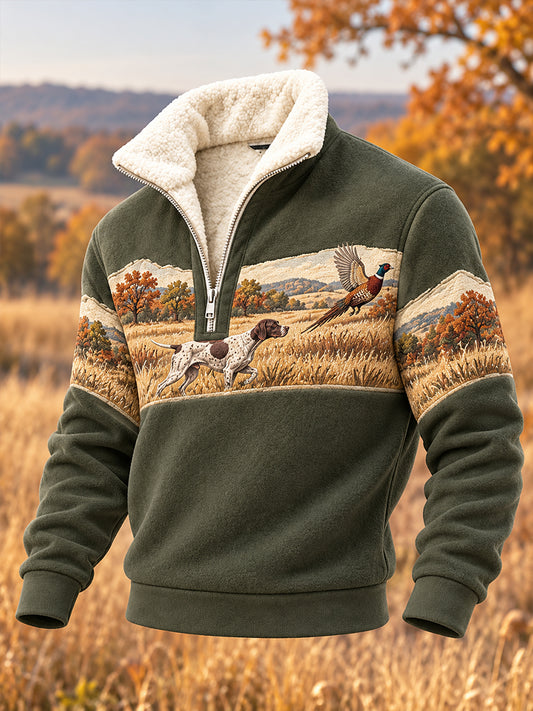 Men's Hunting Season In The United States Plush Stand Collar Shirt