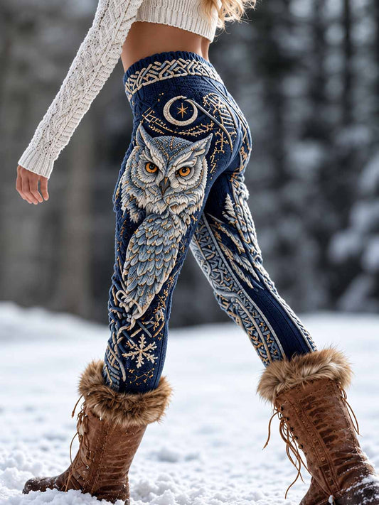 Women's Nordic Owl Print Leggings