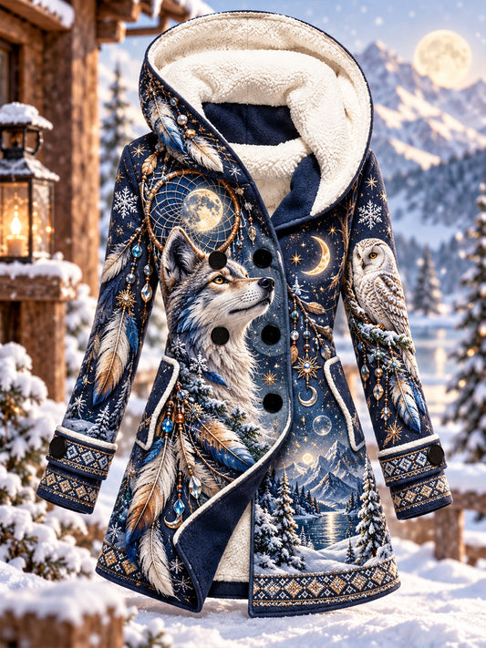 Women's Nordic Autumn and Winter Animals Long Sleeve Outerwear