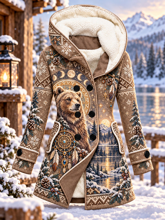 Women's Nordic Autumn and Winter Animals Long Sleeve Outerwear