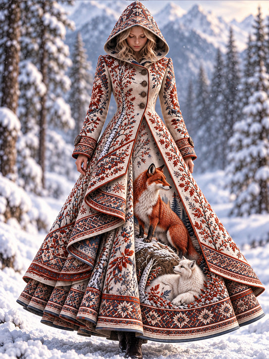 Women's Nordic Autumn and Winter Animals Dress