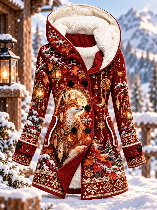Women's Nordic Autumn and Winter AnimalsLong Sleeve Outerwear