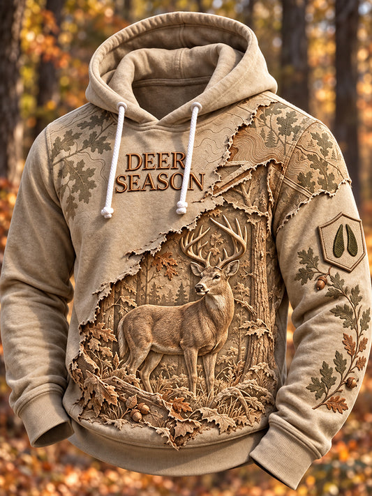 Men's Hunting Season in the United States  Oversized Drop-Shoulder Hoodie with Pockets
