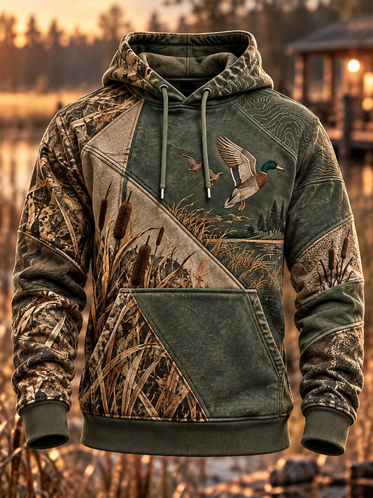 Men's Hunting Season in the United States Oversized Drop-Shoulder Hoodie with Pockets