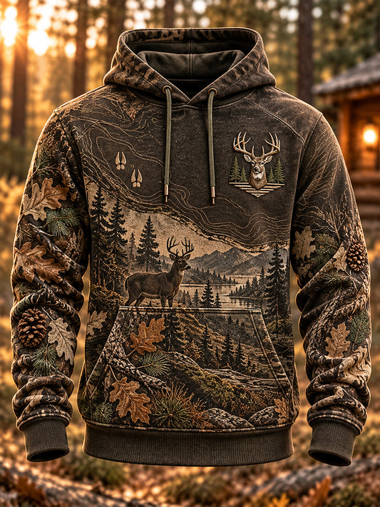 Men's Hunting Season in the United States  Oversized Drop-Shoulder Hoodie with Pockets
